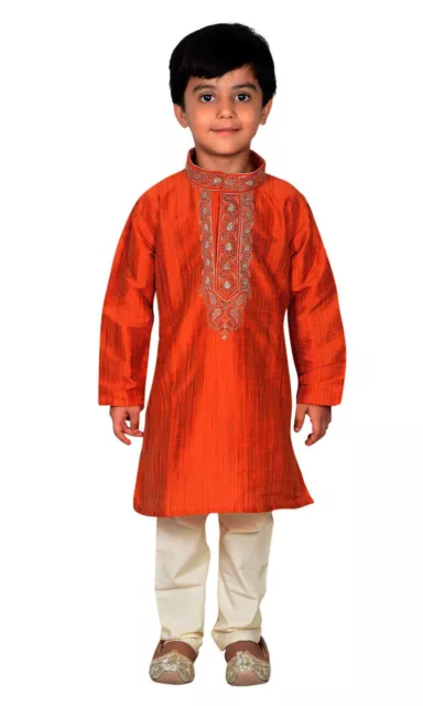 Ragazzi indiani Sherwani in arte seta bambini Bollywood Kurta salwar kameez Churidar 876