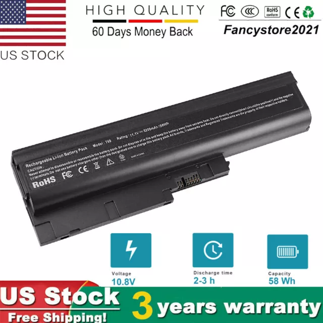 ✅New Battery For IBM ThinkPad R60 R61 R61I R61E T60 T60P T61 T61P T500 W500 Z60M