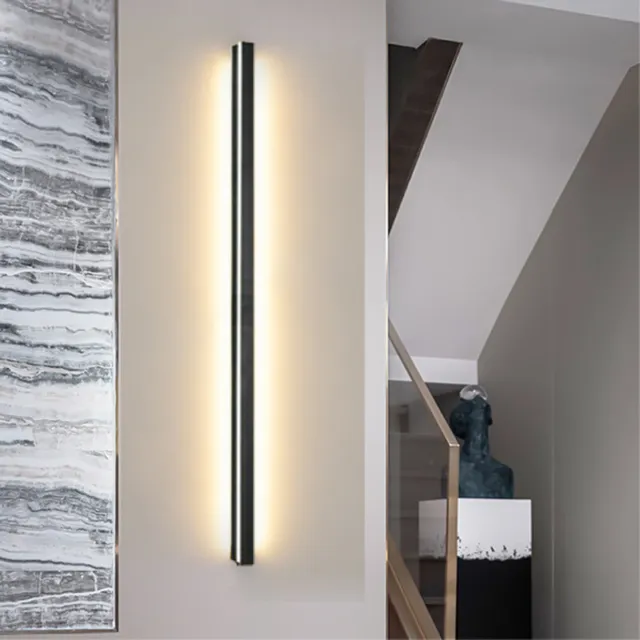 Contemporary Metal Bar Shaped Wall Sconce Light LED Wall Lamp Porch Hallway Lamp