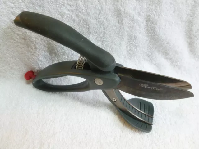 PAMPERED CHEF DOUBLE BLADED SALAD & HERB CHOPPER CUTTING SCISSORS SHEARS  2582