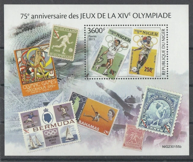 75.Jahrestag der Olympischen Spiele 1948,  Niger  Block  **