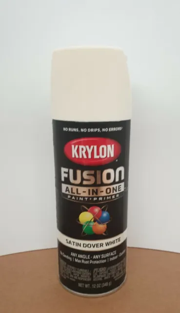 Krylon Fusion Plastic Paint 340gm - Satin Dover White- AUS Seller
