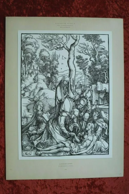 M-IX) Holzschnitt Albrecht Dürer 1898 Beweinung Christi Reichsdruckerei Berlin