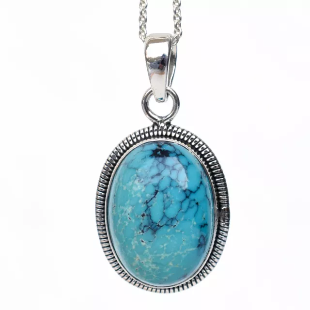 Wholesale Turquoise Jewelry 925 Sterling Silver Tibet Turquoise Pendant-P031
