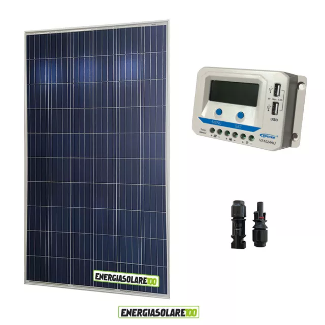 Kit photovoltaique 24V panneau solaire 280W régulateur de charge 10A PWM USB