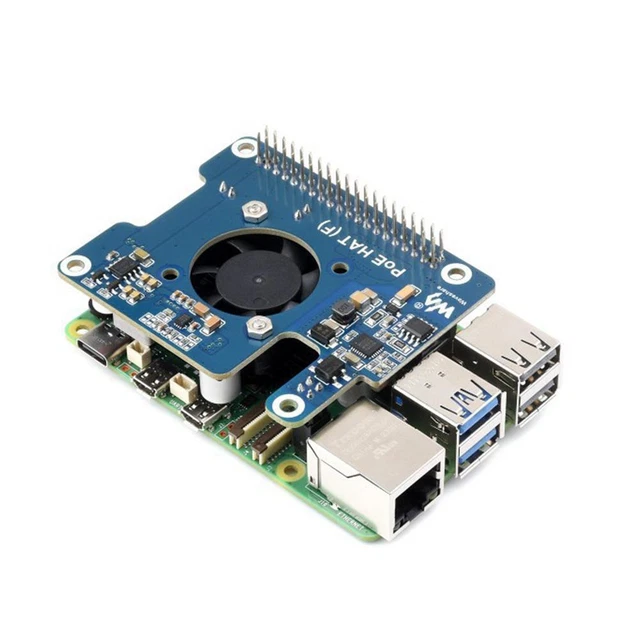MODULE FOR RASPBERRY Pi5 POE HAT with Cooling Fan Power over Ethernet ...
