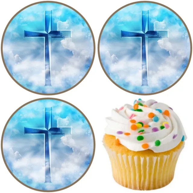 Kreuz eßbar Tortenaufleger Muffin Bild Party Deko Geschenk christlich neu Taufe