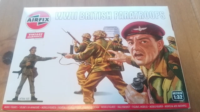 BOÎTE SOLDATS ANCIENS Airfix, Us Paratroops ,WW2 Figurines 1/72 EUR 6