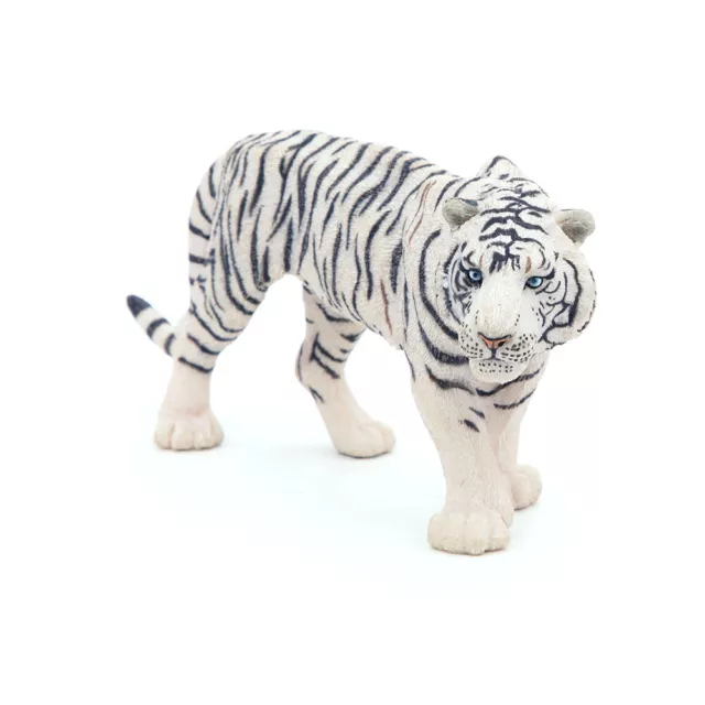 PAPO Wild Animal Kingdom White Tiger Toy Figure, White/Black (50045)