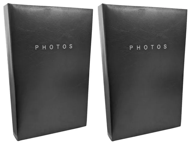 2 X Nero Flip Foto Album 16cm x 27cm Ogni Uno Tiene 80 x 15.2cm x 10.2cm