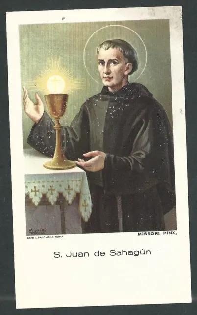 Estampa antigua de San Juan de Sahagun andachtsbild santino holy card santini