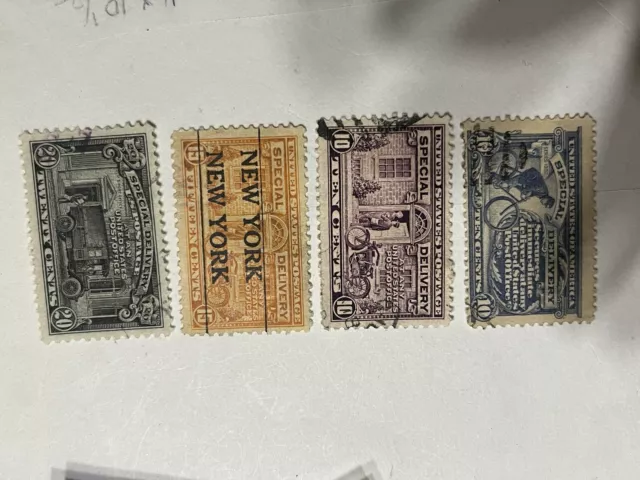 US Stamp, Special Delivery, SC E 11, 12a, 13, & 14, Used, CV $9