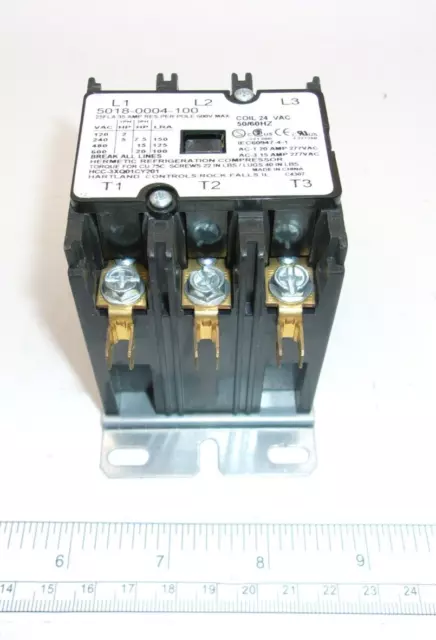 HEARTLAND CONTROLS, 5018-0004-100 35A Contactor, COIL 24VAC 50/60HZ, 1589A