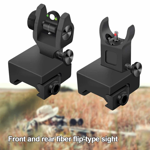 Polymer Fiber Optics Sights Aluminum Flip-up Front and Rear Sight Combo