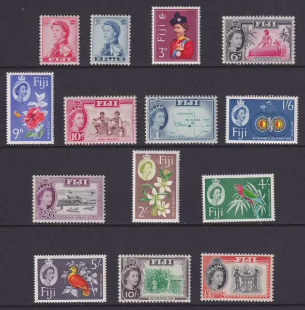 Fiji Scott 176-189 VF LH 1962-1967 Queen Elizabeth II Pictorial Set SCV $59.75