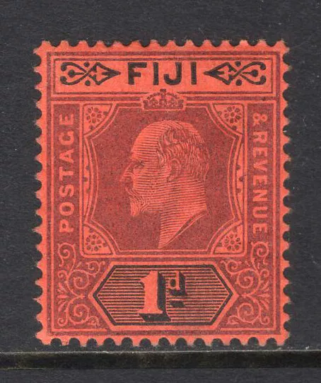 M24135 Fiji 1904 SG116 KEVII: 1d purple & black/red LMM, Cat £25