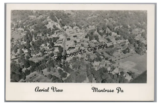 RPPC Aerial View MONTROSE PA Susquehanna County Pennsylvania Real Photo Postcard