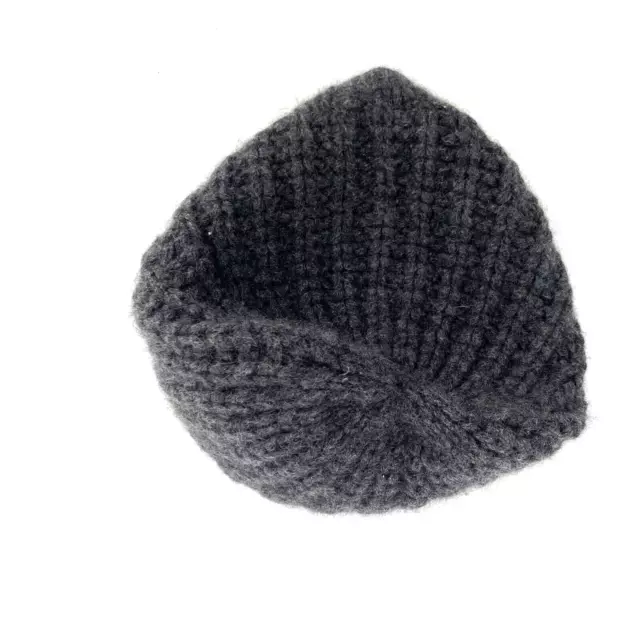 White + Warren Hat Cashmere Gray Plush Rib Beanie Winter Outdoor Knit Crochet 3