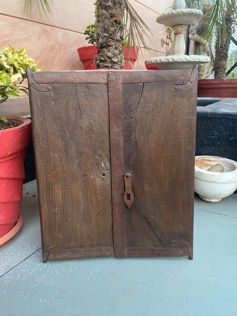 Ancient Old Wooden Hand Carved Indian Old House Window Rare Door Wall Decor