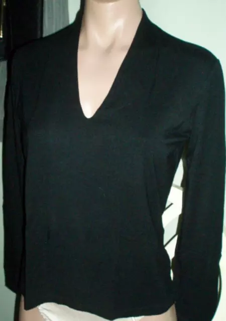 Adrienne Vittadini top, L, M, tank, stretch, long sleeve, black, v-neck, Italy