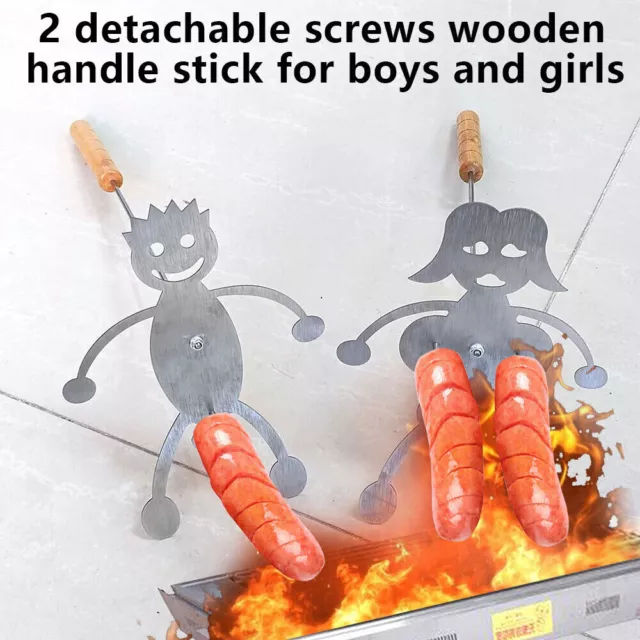 BBQ Sticks Fork Barbeque Roasting Campfire Hot Dog Boys Girls Funny BBQ Skewers/