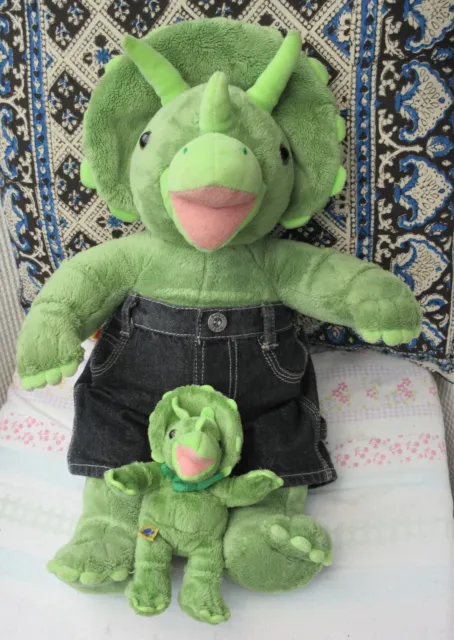 Build a Bear Triceratops Dinosaur + Baby + trousers Plush  Soft Toy Teddy Dino