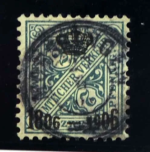 1906 Württemberg Dienstmarke; 2 Pfg. Krönchen-Aufdr., gest. PrachtStk, MiNr. 217