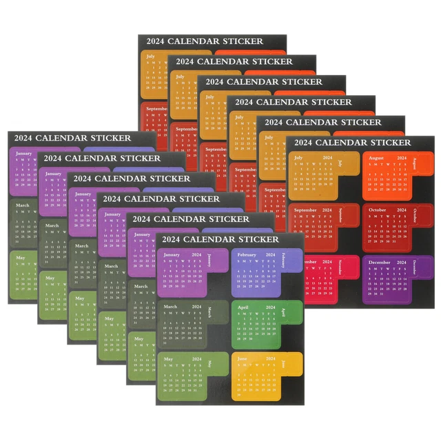 12 SHEETS OF Calendar Stickers 2025 Schedule Calendar Stickers Monthly
