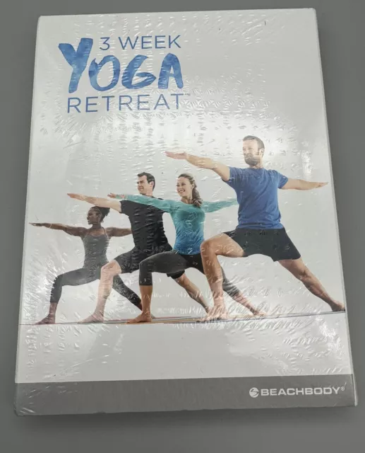 3 Semanas Retiro de Yoga 4 DVD Set CUERPO DE PLAYA TOTALMENTE NUEVO SELLADO