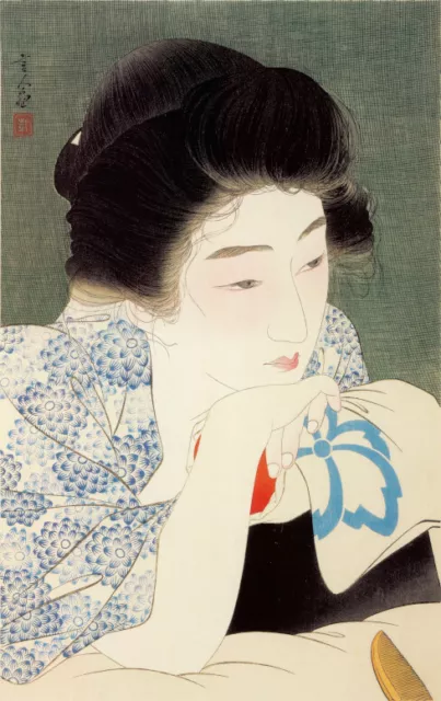 Japanese Art Print Shin Hanga Bijinga Beauty "Morning Hair" KOTONDO TORII