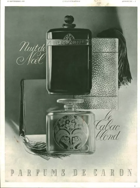 Publicité ancienne parfums de Caron 1936 issue de magazine