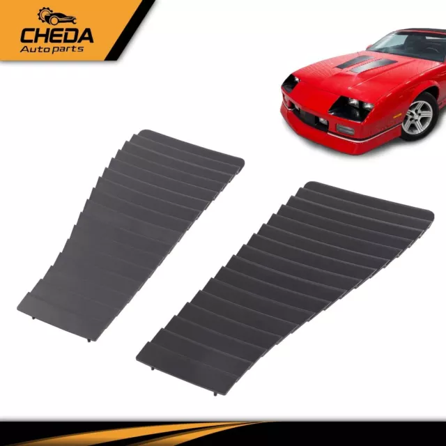 Fit For 1985-1990 Chevy Camaro Z28 IROC-Z IROC Hood Louver Inserts Grille Black