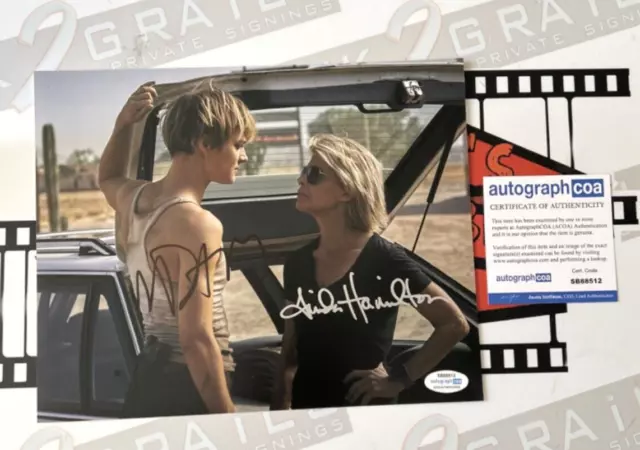 LINDA HAMILTON &MACKENZIE DAVIS double signed SARAH CONNOR/GRACE TERMINATOR 8x10