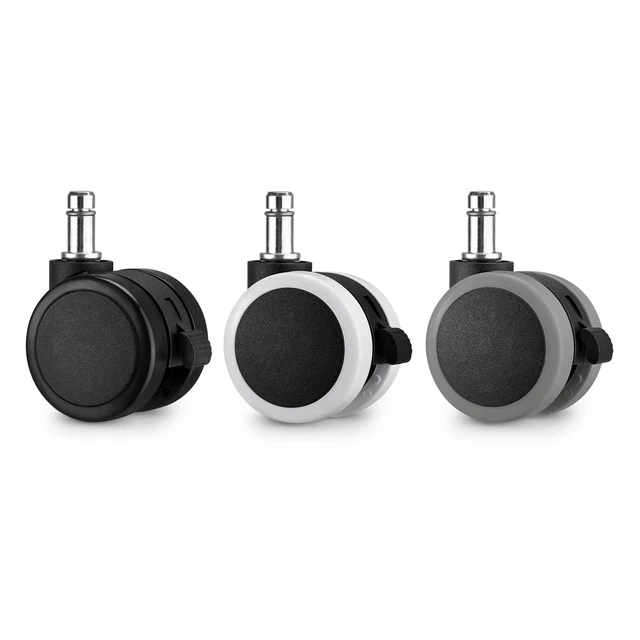 5x roulette chaise de bureau avec frein - Roue de rechange 11 / 50 mm sol dur