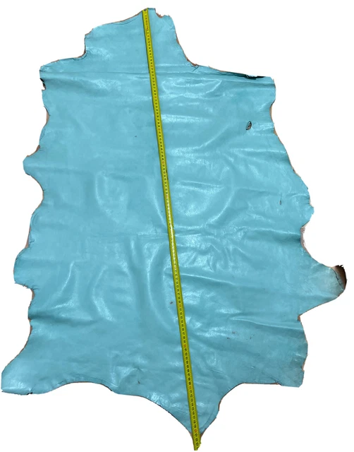 Lederhaut 0,5 mm Blau Ocea Lederstück Echtleder Lammleder Echt Leder 112x74 Cm