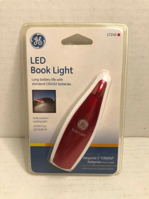 GE LED BOOK LIGHT, SLIM BATTERY OPERATED CLIP-ON Red (Batteries not Included)