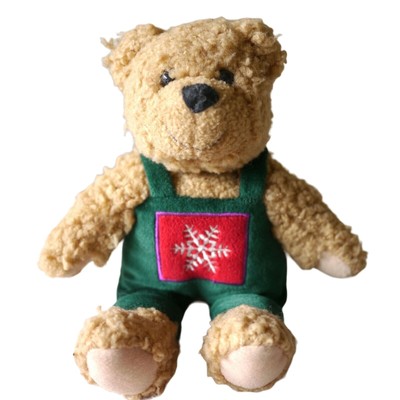 Vintage Hallmark Kiss Kiss Snowflake Boy Christmas Plush Teddy Bear Magnetic 10"