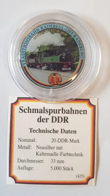 Sammlerstück 20 DDR Mark Schmalspurbahnen der DDR - Radebeul-Ost-Radeburg in OVP
