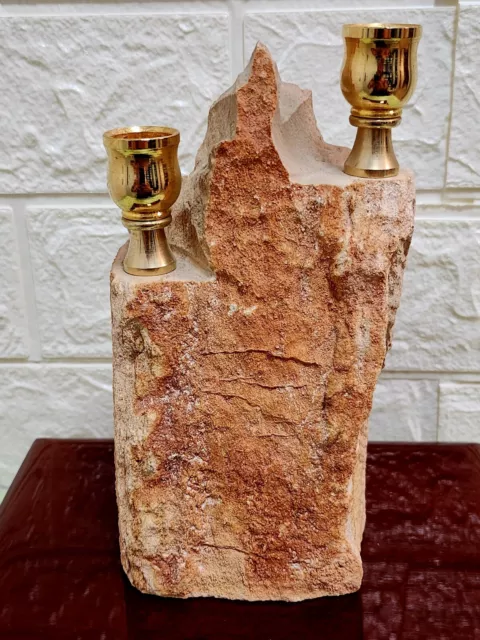 judaica Original Stein Aus Jerusalem Israel Kerzen Leuchter Zertifiziert Rarität