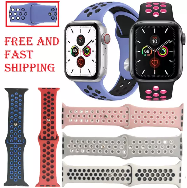 For Apple Watch SILICONE iWatch Strap 38/40 42/44mm Band Series 7 6 SE 5 4 3 2