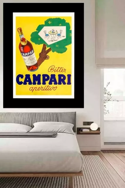 Poster Manifesto Locandina Pubblicità Aperitivo Stampa Vintage Bitter Campari 3