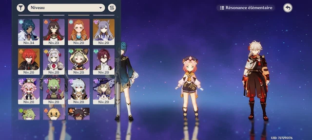 COMPTE GENSHIN IMPACT EU AR44 6x5* Yoimiya + Pulsation du Tonerre, etc