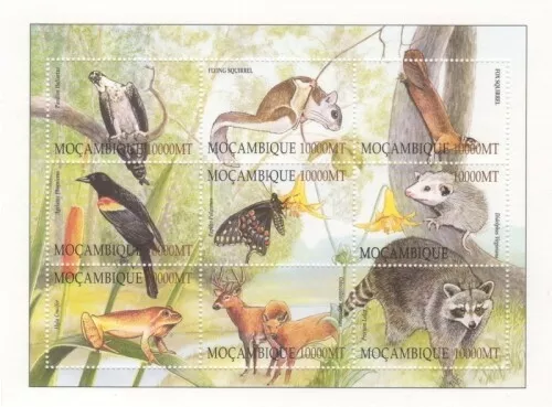 Mozambique 2003 - Animals, Butterflies - Sheet of 9 Stamps - Scott 1549 - MNH