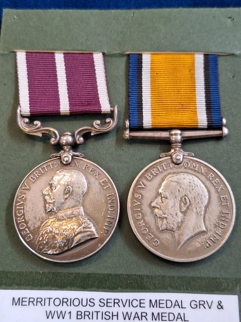 Service Ribbon Ww1 WW1 MERITORIOUS SERVICE Medal And British War Medal M25559 Cpl A C S ...