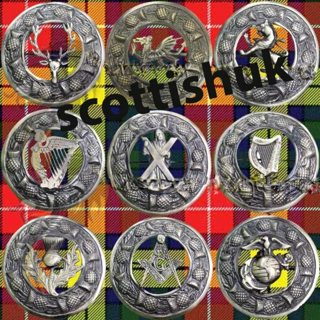 Scottish Kilt Fly Plaid Brooch Various Antique/Highland Pin Brooches Celtic 3"