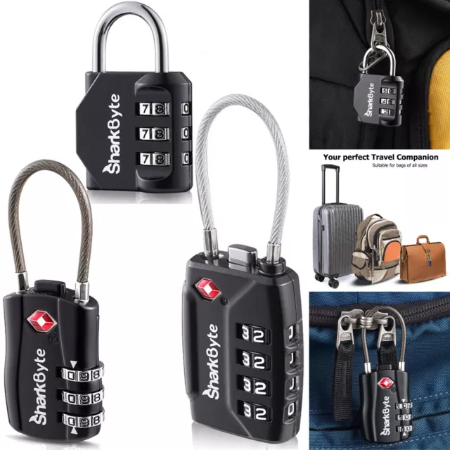 3/4 Dial Combination Padlock Locker Luggage Travel Suitcase Shackle/Wire Lock