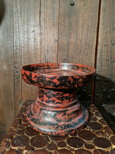 Antique Burmese Red Lacquer Tray
