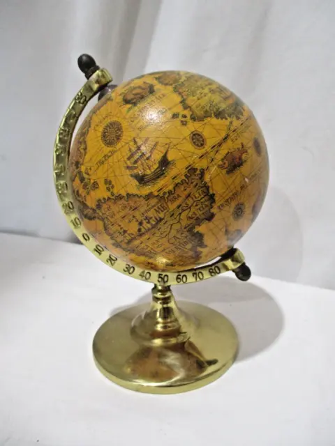 Small Vintage Spinning World Globe