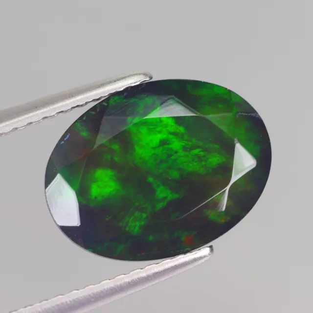 2.90 Ct Exceptional 3D Red Flash Pattern Natural Welo Black Opal Cut Gemstone 2