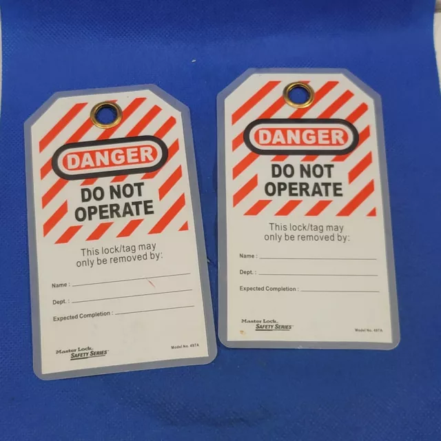 Master LOTO Safety TAG Model # 497A Two Pieces